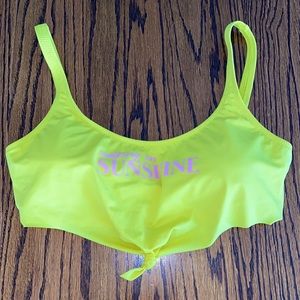 Coco Rave Bikini Top Neon Yellow Junior Girls Size Large